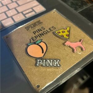 Victoria's Secret PINK Enamel Pin Set - Peach, Pink, Yellow